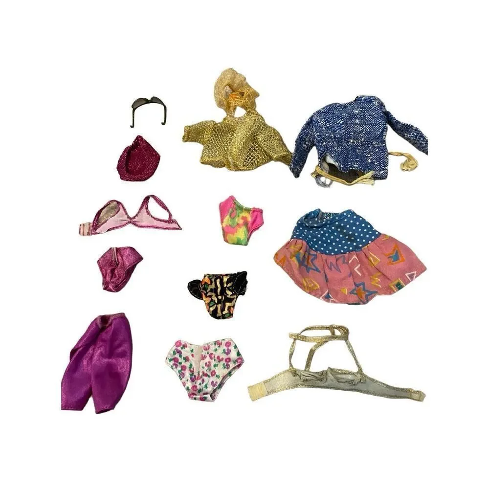 Lot Of 22 Barbie Clothing Swimsuit Hats Skirt Mattel 1990s
